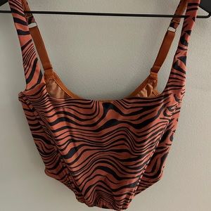Urban Outfitters Orange and Black Zebra Bra/Corset Top (S)